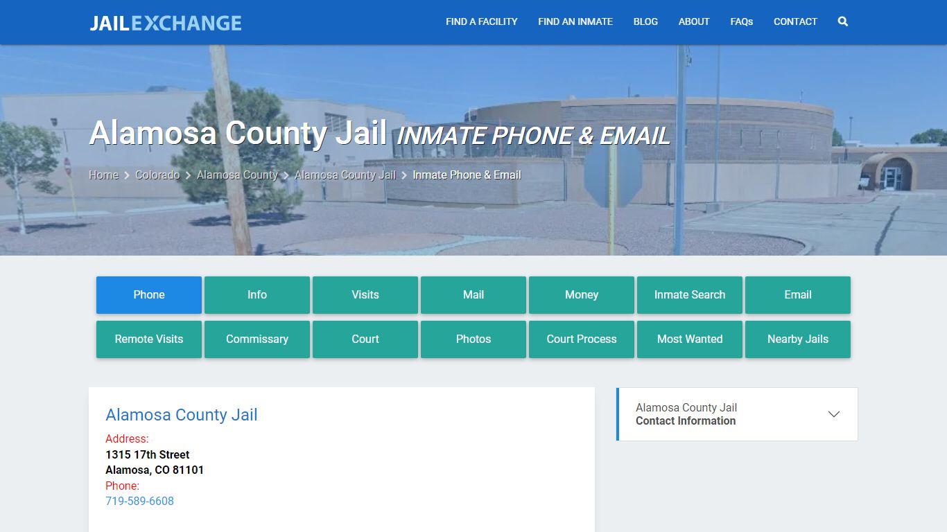 Inmate Phone - Alamosa County Jail, CO - Jail Exchange